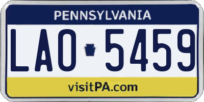 PA license plate LAO5459