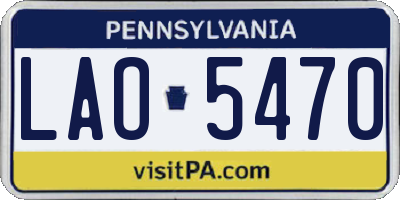 PA license plate LAO5470