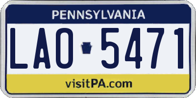 PA license plate LAO5471