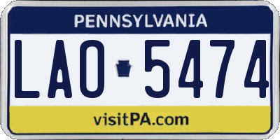 PA license plate LAO5474