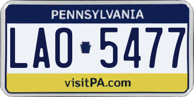 PA license plate LAO5477