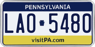 PA license plate LAO5480