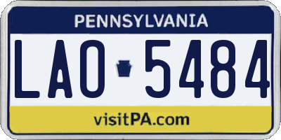 PA license plate LAO5484