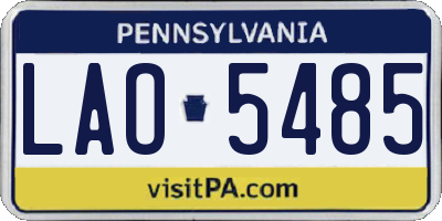 PA license plate LAO5485