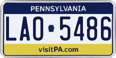 PA license plate LAO5486