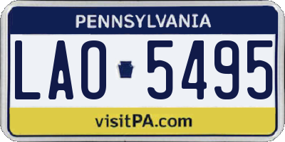 PA license plate LAO5495