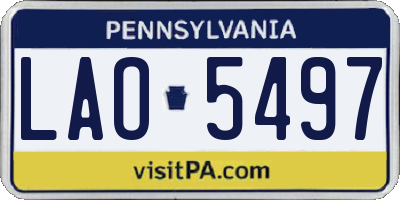PA license plate LAO5497