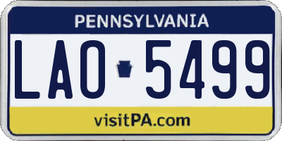 PA license plate LAO5499