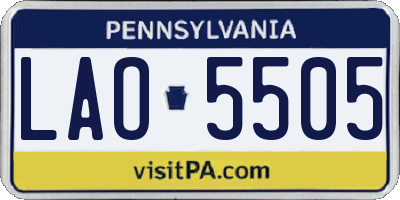 PA license plate LAO5505