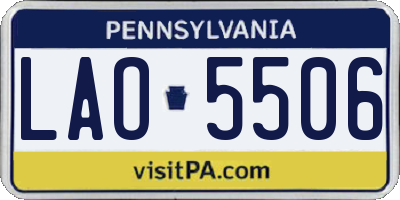 PA license plate LAO5506