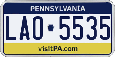 PA license plate LAO5535