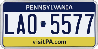PA license plate LAO5577
