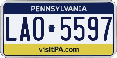 PA license plate LAO5597