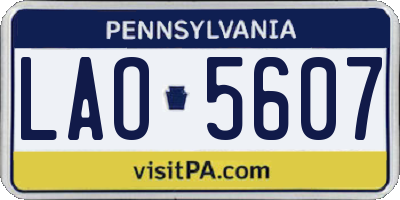PA license plate LAO5607