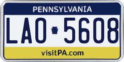 PA license plate LAO5608