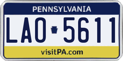 PA license plate LAO5611