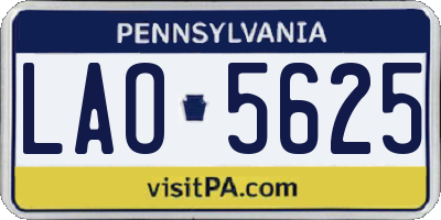 PA license plate LAO5625