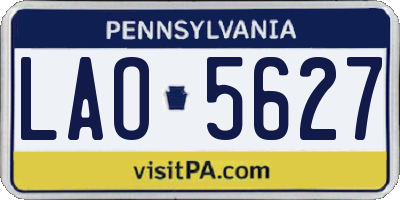 PA license plate LAO5627
