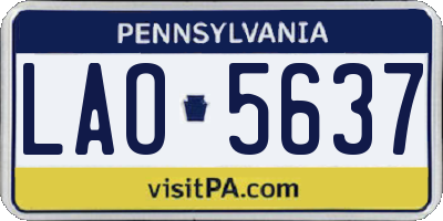 PA license plate LAO5637