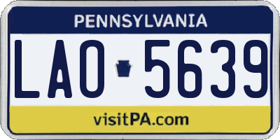PA license plate LAO5639