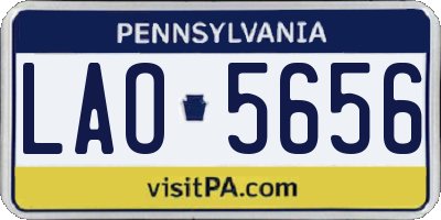 PA license plate LAO5656