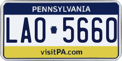 PA license plate LAO5660