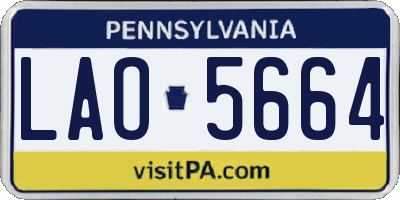 PA license plate LAO5664