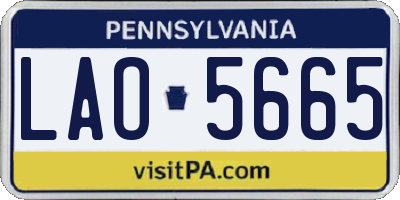 PA license plate LAO5665