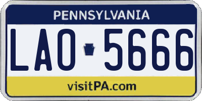 PA license plate LAO5666