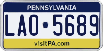 PA license plate LAO5689
