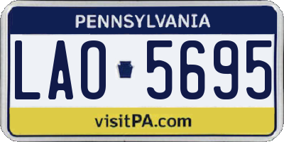 PA license plate LAO5695