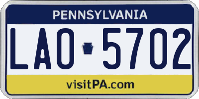 PA license plate LAO5702