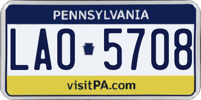 PA license plate LAO5708