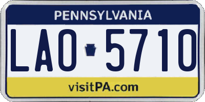 PA license plate LAO5710