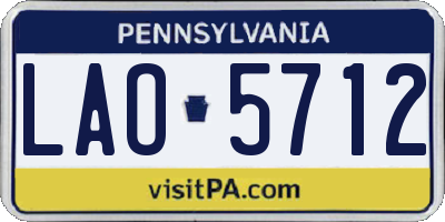 PA license plate LAO5712
