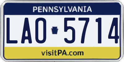 PA license plate LAO5714