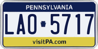 PA license plate LAO5717