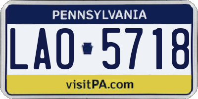 PA license plate LAO5718