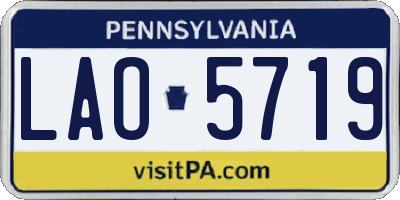 PA license plate LAO5719