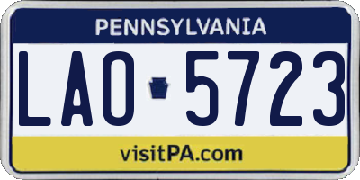 PA license plate LAO5723