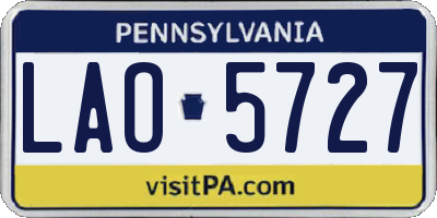 PA license plate LAO5727