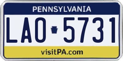 PA license plate LAO5731