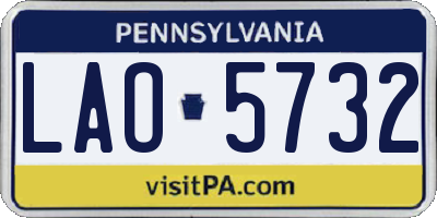PA license plate LAO5732