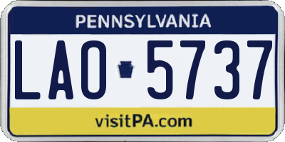 PA license plate LAO5737