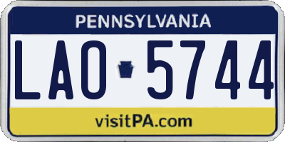 PA license plate LAO5744