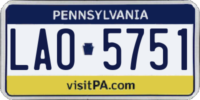 PA license plate LAO5751