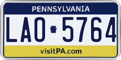 PA license plate LAO5764