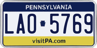 PA license plate LAO5769