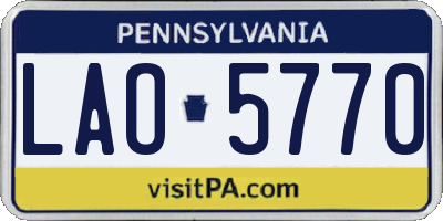 PA license plate LAO5770
