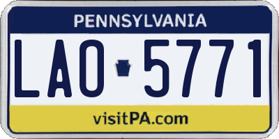 PA license plate LAO5771
